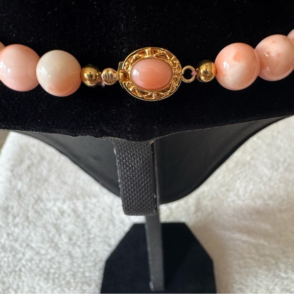 14K Gold Filled Angel Skin Coral Roses Hand Carved Necklace Museum Quality - Picture 6 of 14